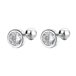 Round White Diamond Stud Earrings