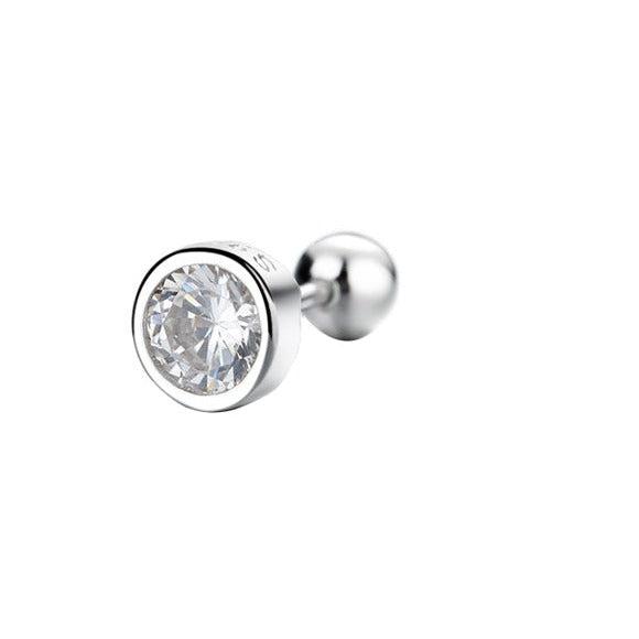 Round White Diamond Stud Earrings