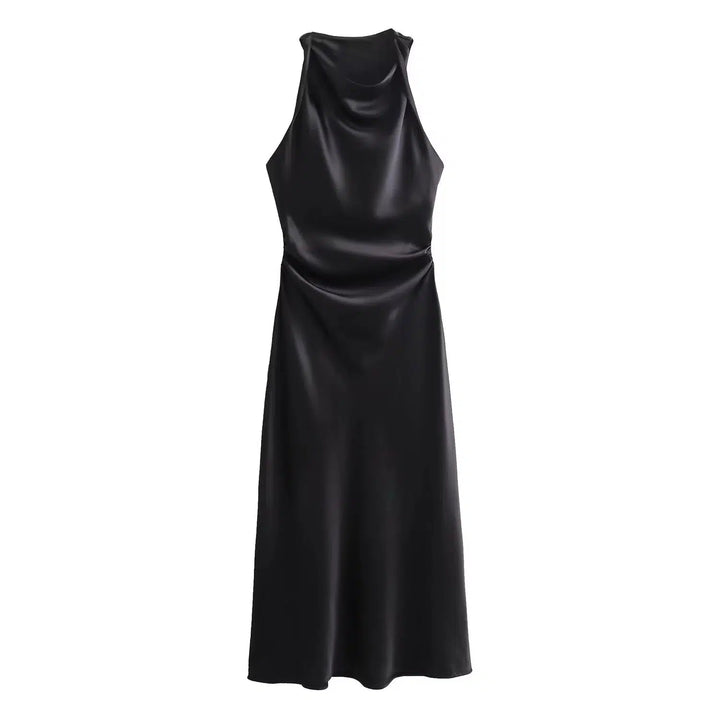 Satin Sleeveless Midi Sundress