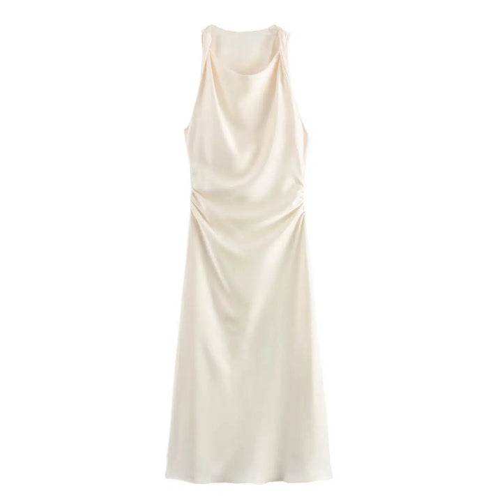 Satin Sleeveless Midi Sundress