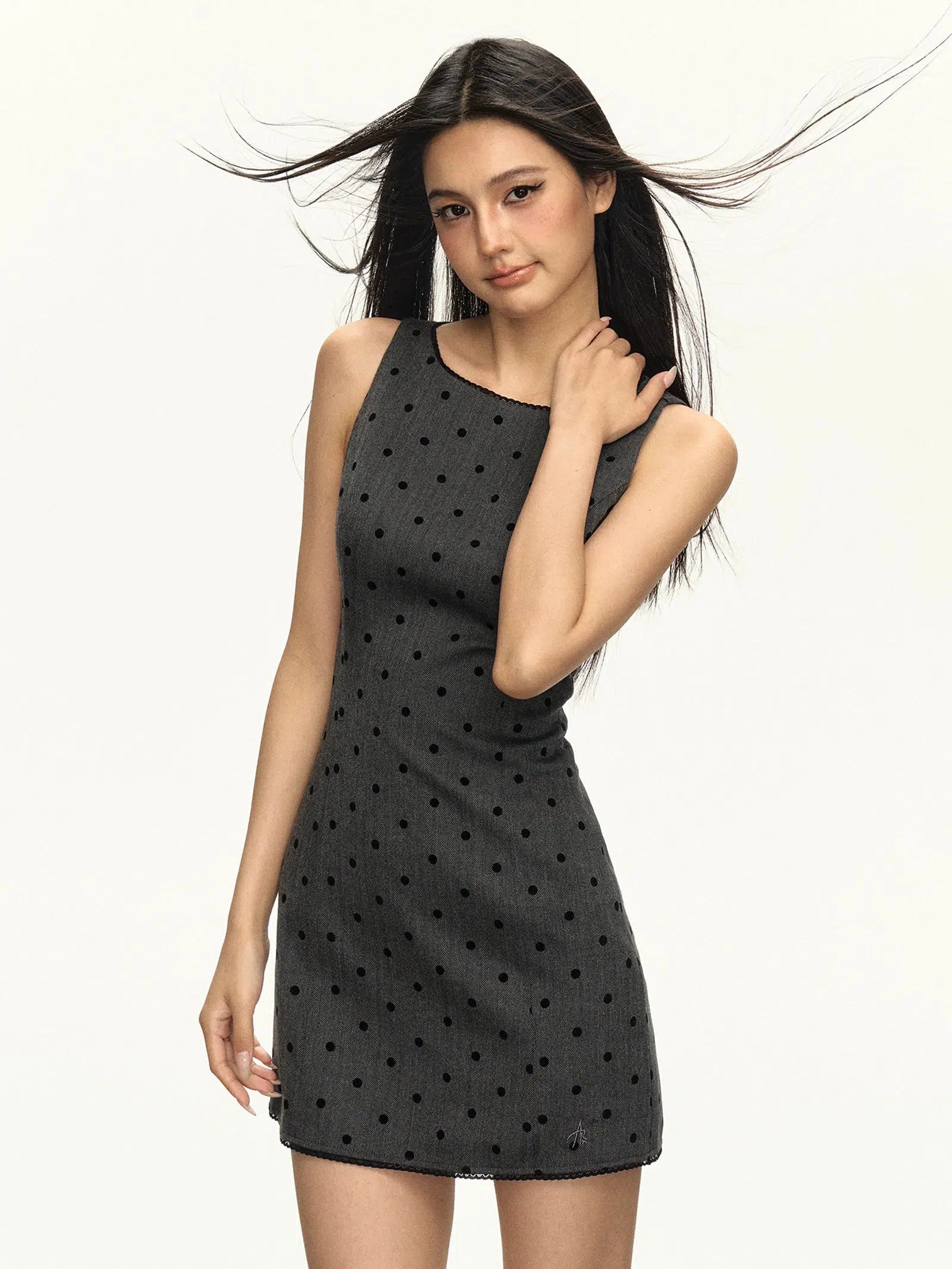 Scalloped Hem Polka Dot Sundress