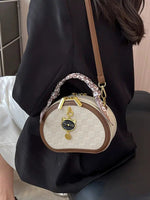 Scarf Accent Oval Handbag