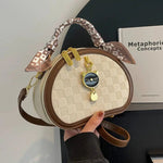 Scarf Accent Oval Handbag
