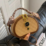 Scarf Accent Oval Handbag