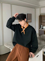 Scarf Accessory Crew Neck Pullover