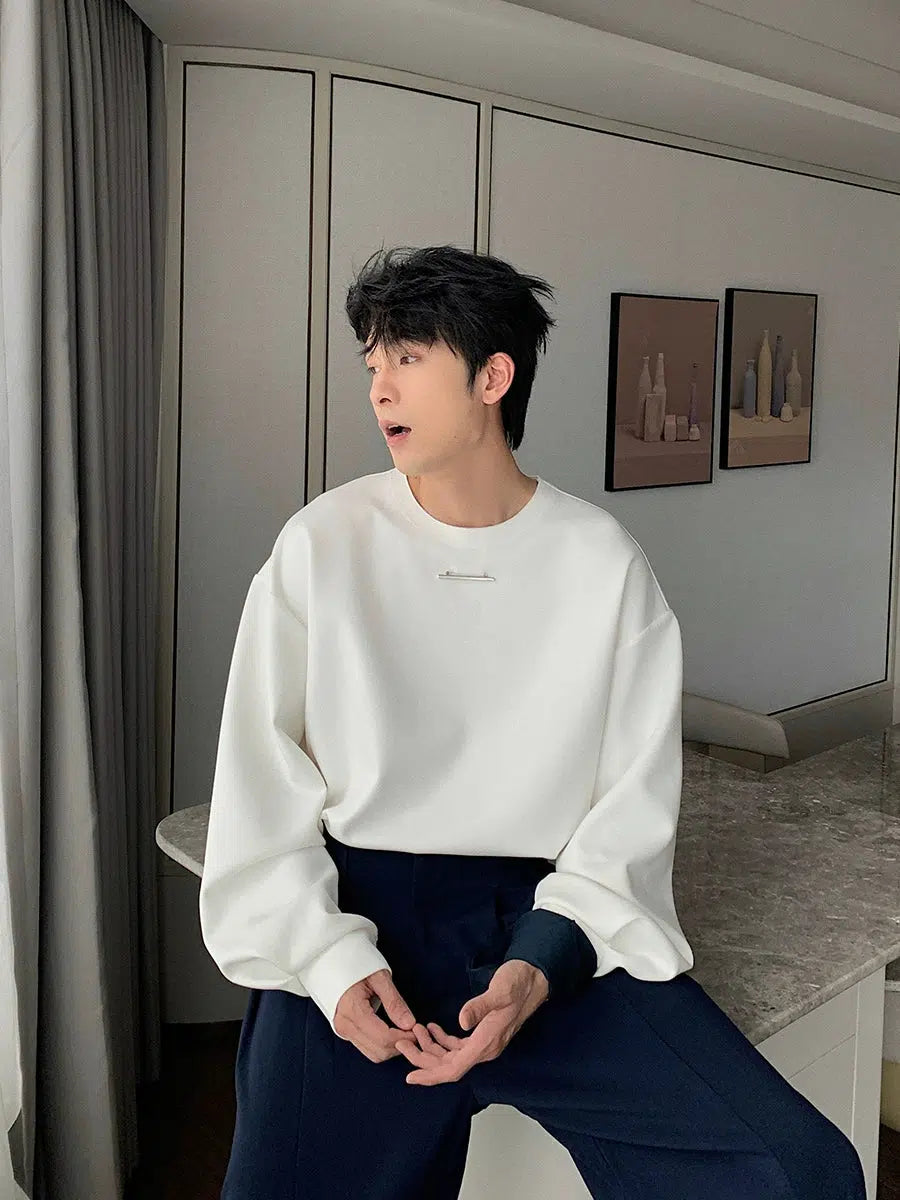 Scarf Accessory Crew Neck Pullover