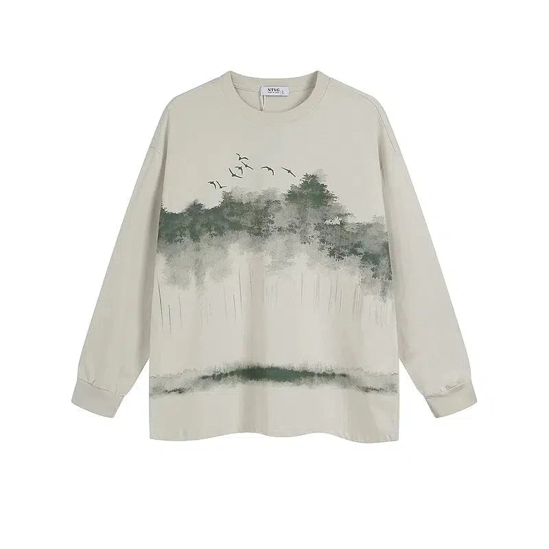 Scenic Print Long Sleeve T-shirt