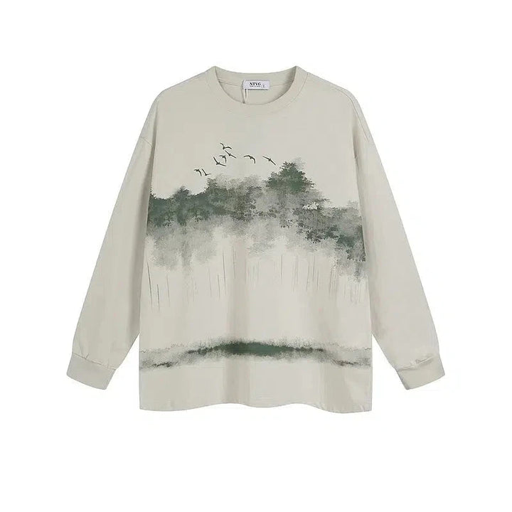 Scenic Print Long Sleeve T-shirt