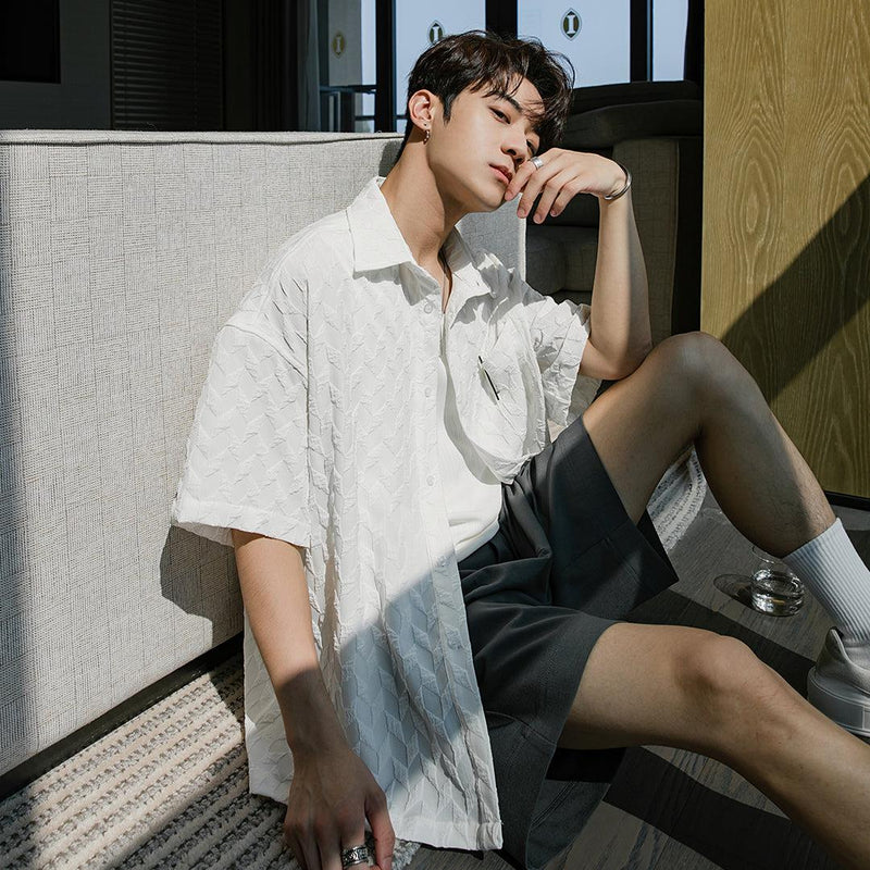 Seersucker Camp Collar Shirt – The Korean Fashion