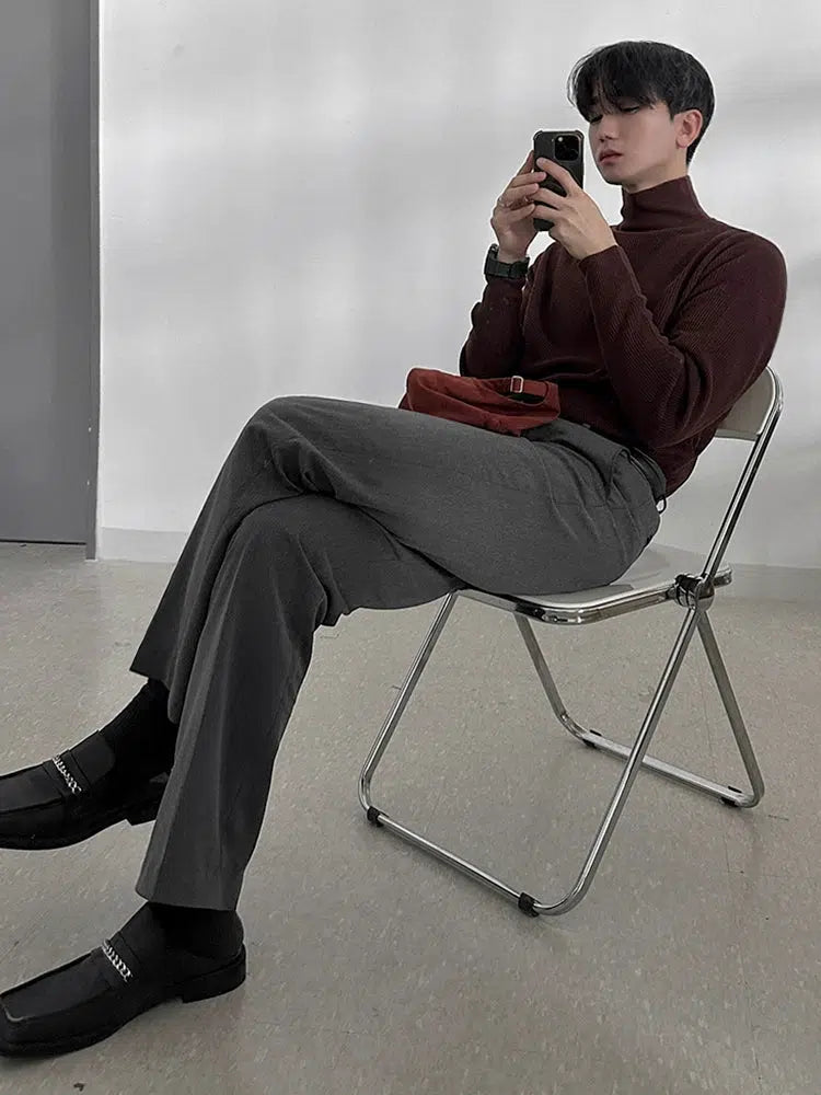 Semi-Turtle Collar Turtleneck Bottoming Sweater