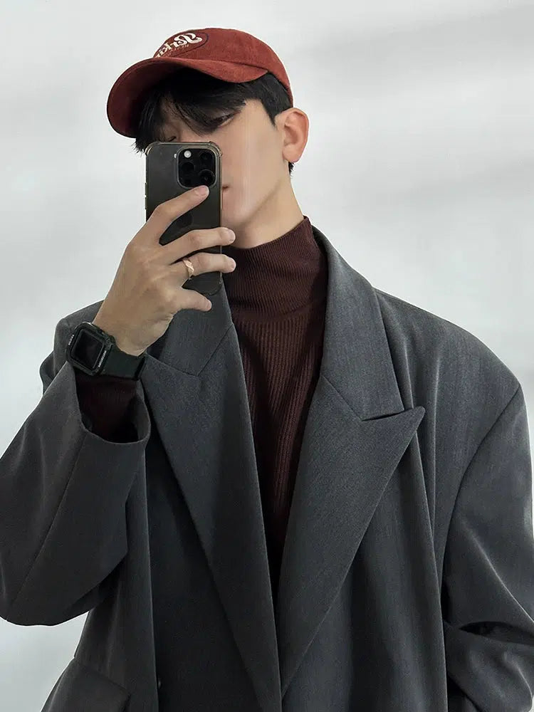 Semi-Turtle Collar Turtleneck Bottoming Sweater