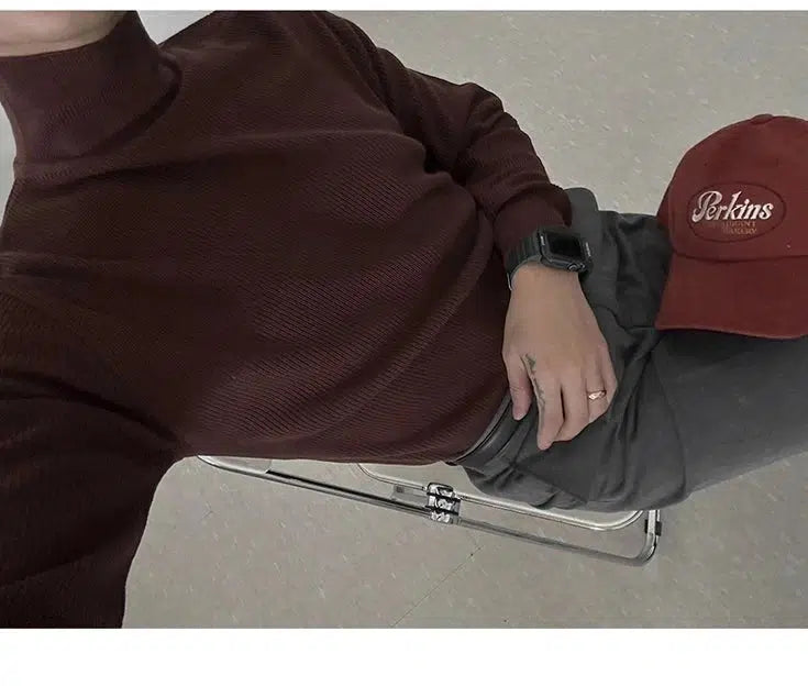 Semi-Turtle Collar Turtleneck Bottoming Sweater