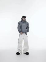 Sequin High Collar Hooded Sweatshirt