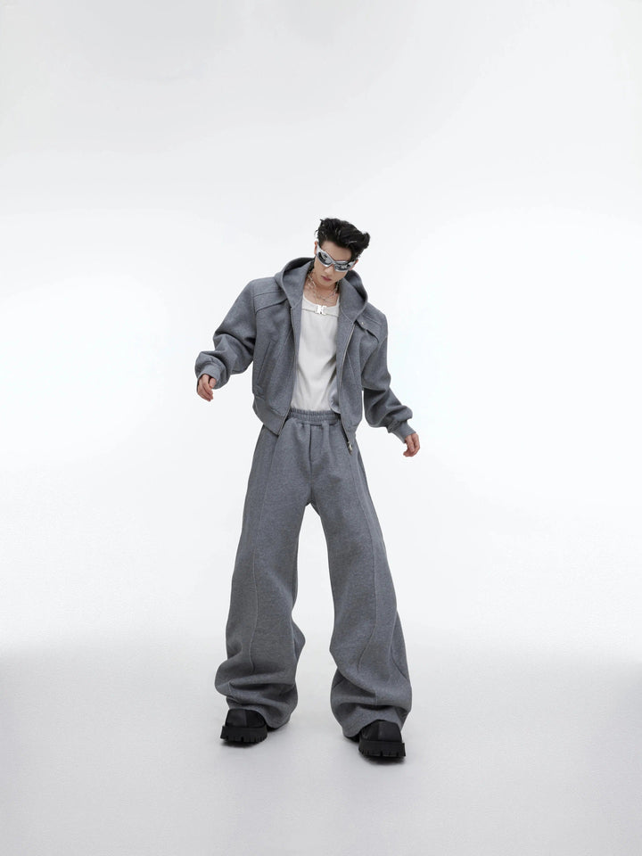 Sequin Zipper Hooded Sweater and Pants Set