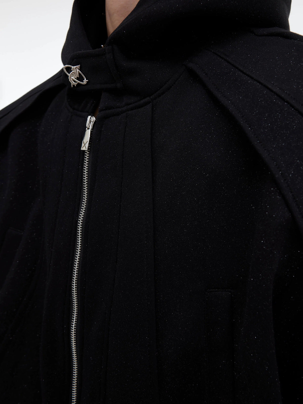 Sequin Zipper Hooded Sweater and Pants Set