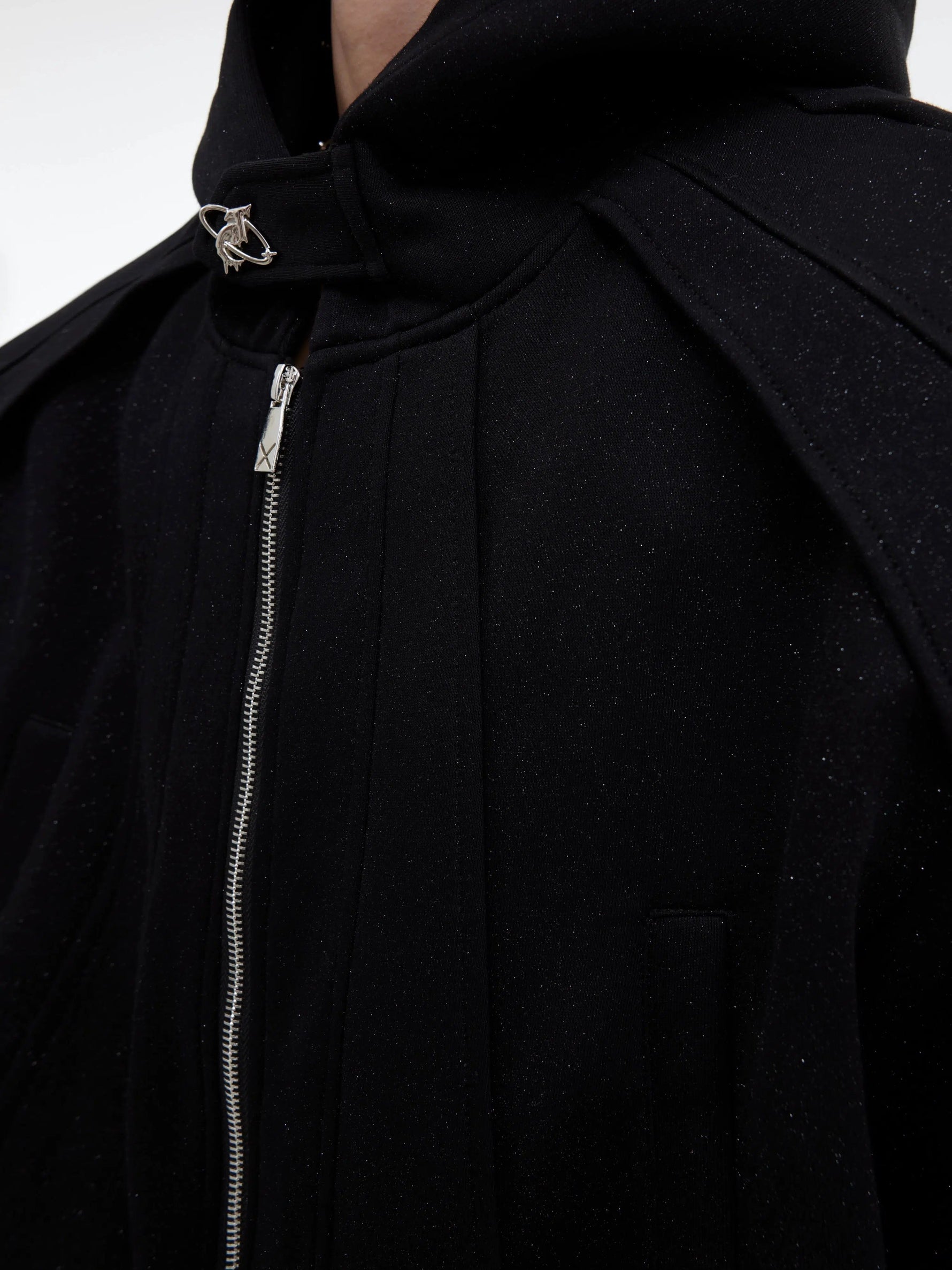 Sequin Zipper Hooded Sweater and Pants Set