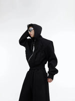 Sequin Zipper Hooded Sweater and Pants Set