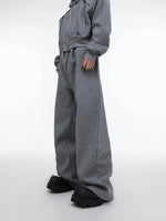 Sequin Zipper Hooded Sweater and Pants Set