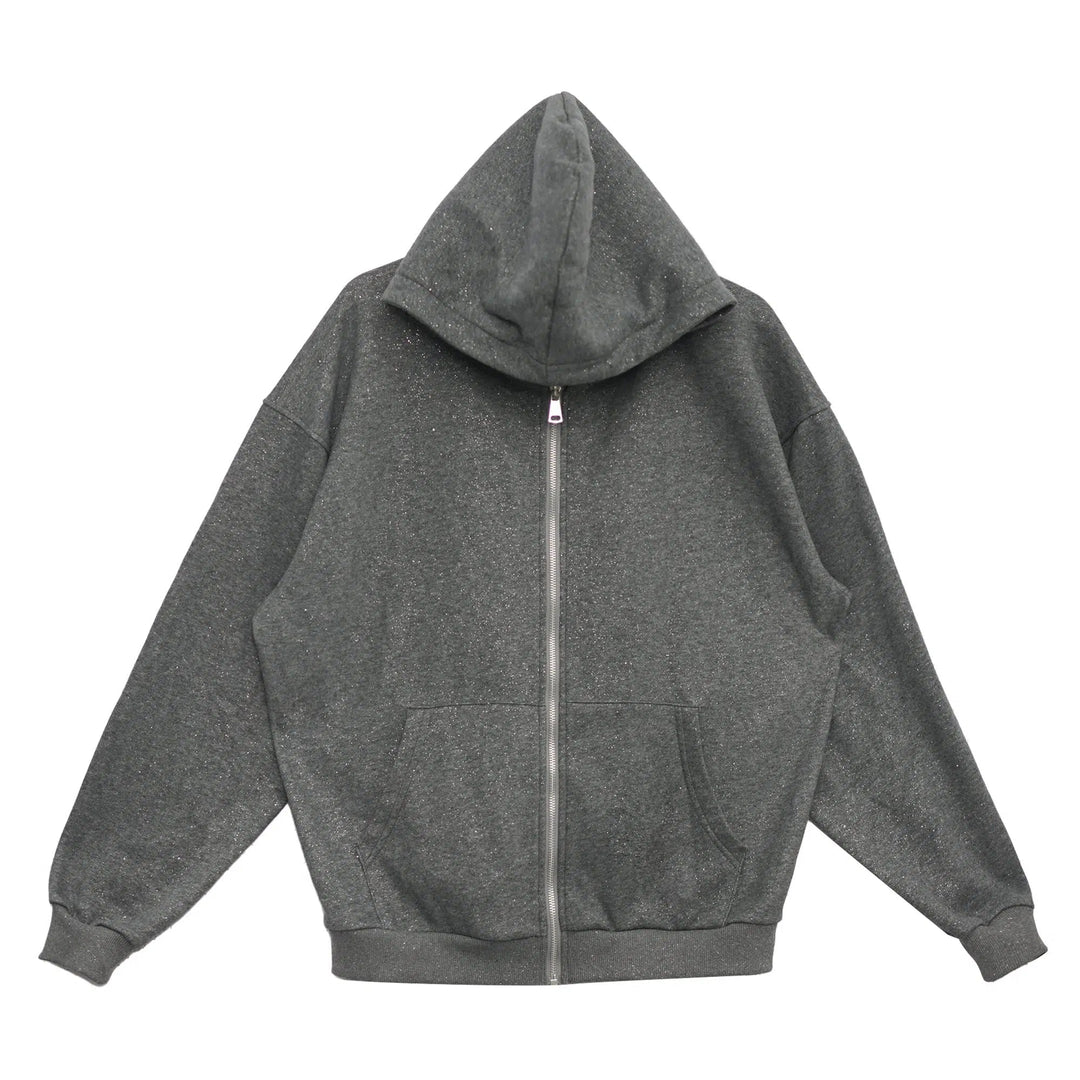 Sequined Velvet Hooded Sweatshirt