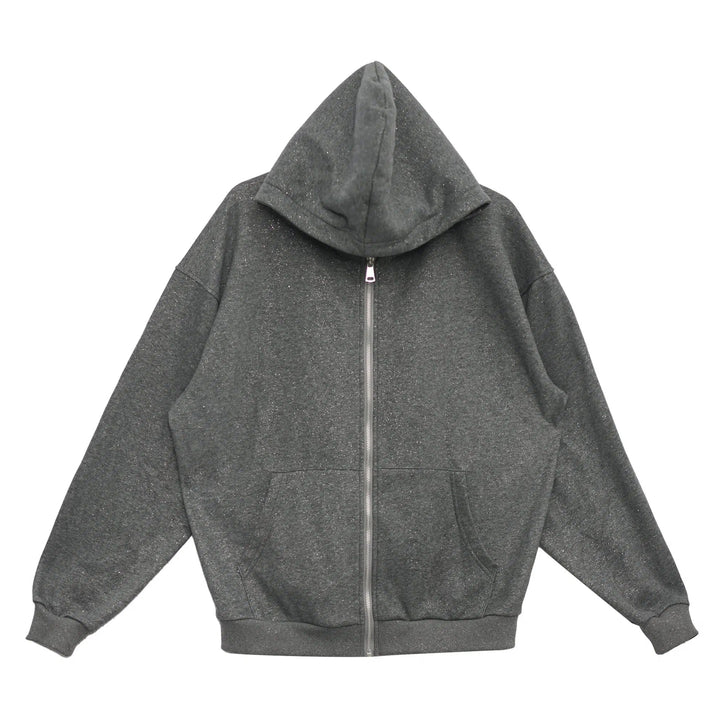 Sequined Velvet Hooded Sweatshirt