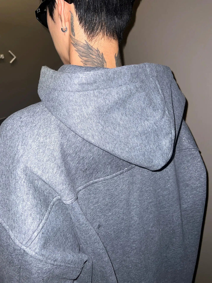 Sequined Velvet Hooded Sweatshirt