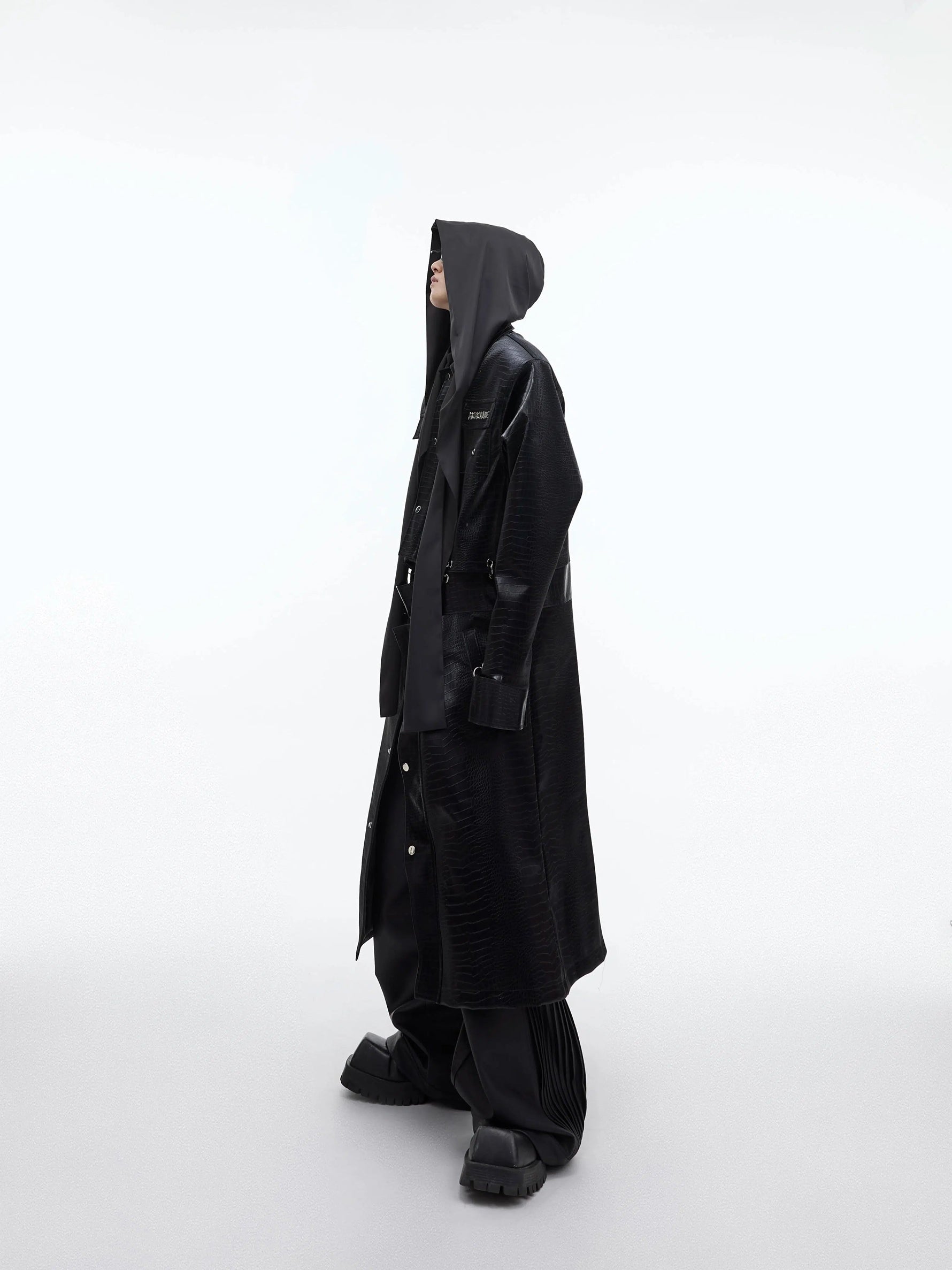 Shawl Hooded Ice Silk Long Sleeve Shirt