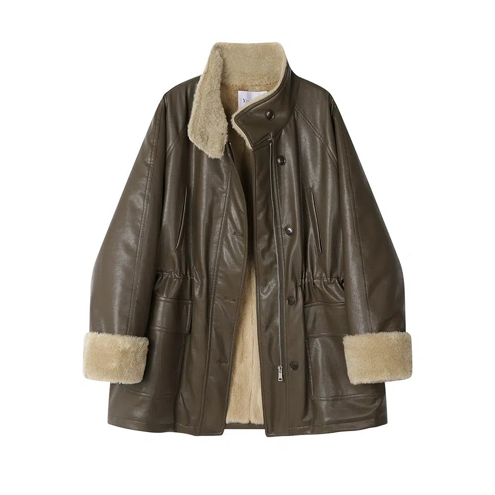 Shearling-Lined Leather Jacket