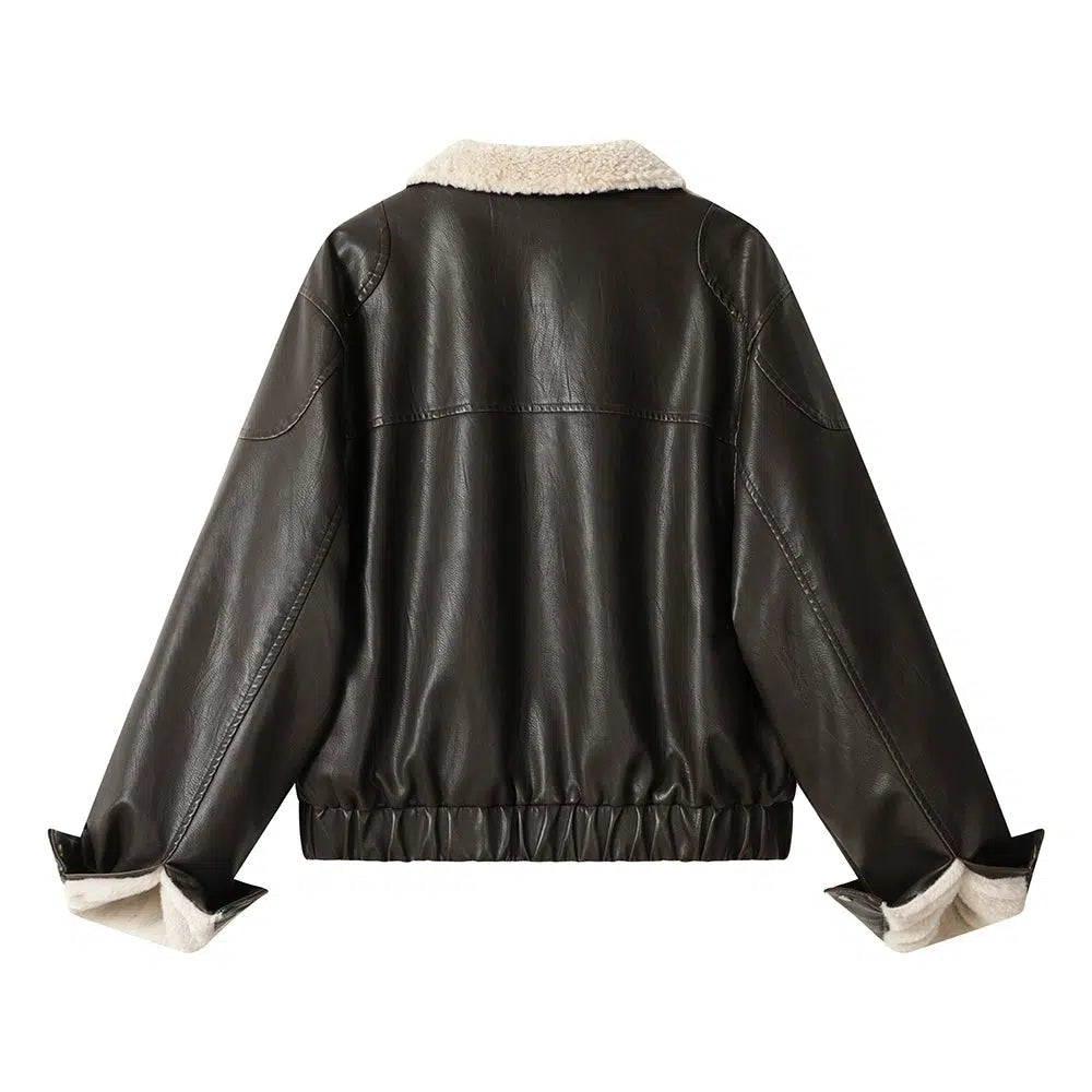Shearling-Lined Leather Jacket