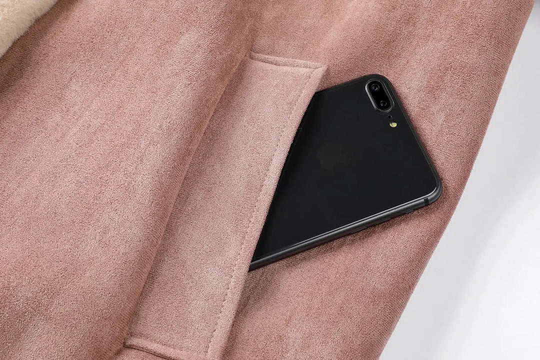 Toggle Closure Shearling Lined Coat