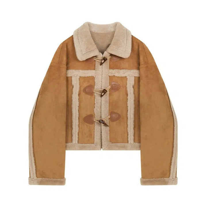 Shearling Trim Toggle Coat