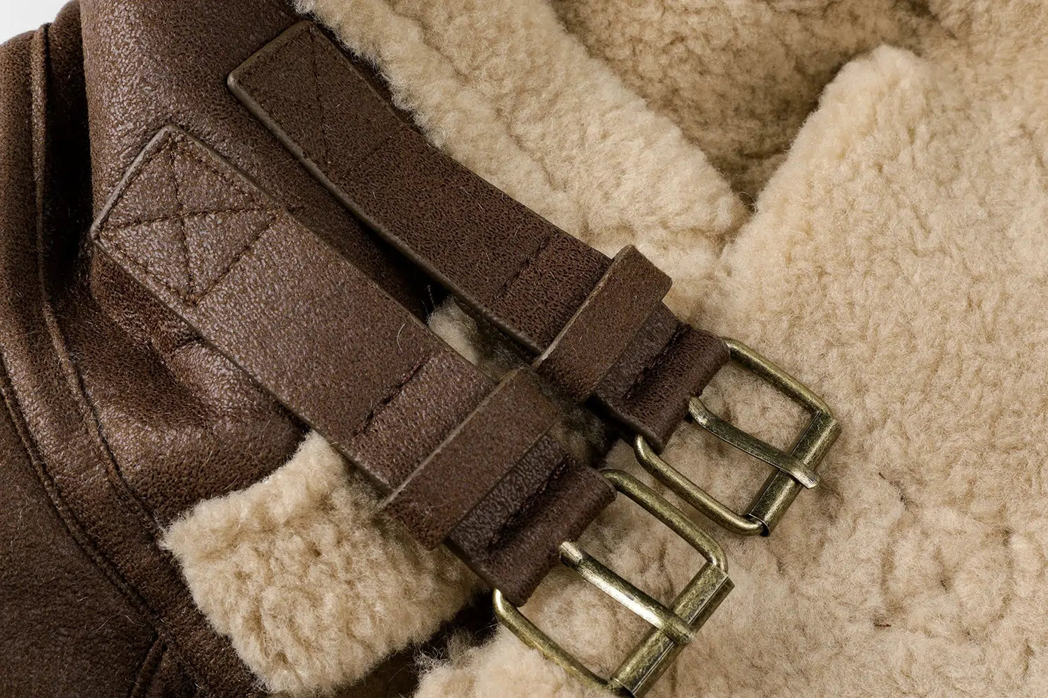 Shearling-Trimmed Aviator Coat