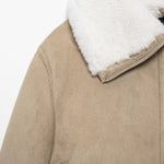 Sherpa Collar Zip-Up Coat