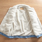 Sherpa Fleece Sleeveless Denim Jacket Vest