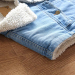 Sherpa Fleece Sleeveless Denim Jacket Vest