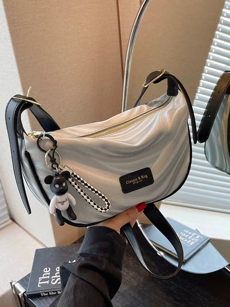 Shiny Textured Crossbody Bag