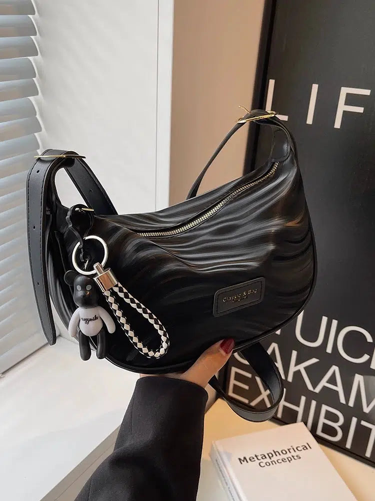 Shiny Textured Crossbody Bag