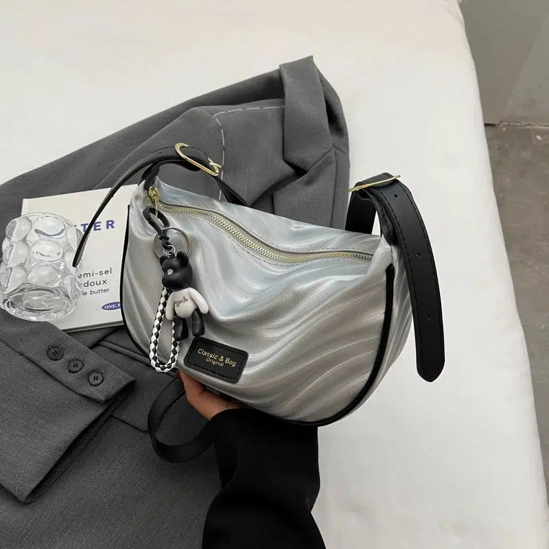 Shiny Textured Crossbody Bag