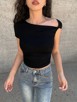 Short Off-shoulder T-shirt