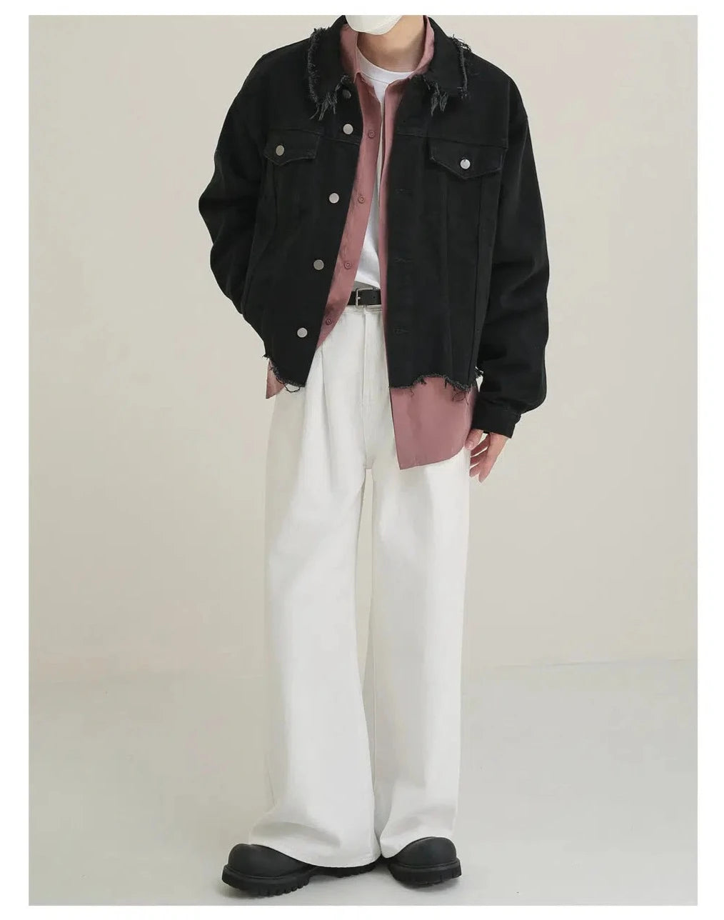 Short Raw Edge Denim Jacket