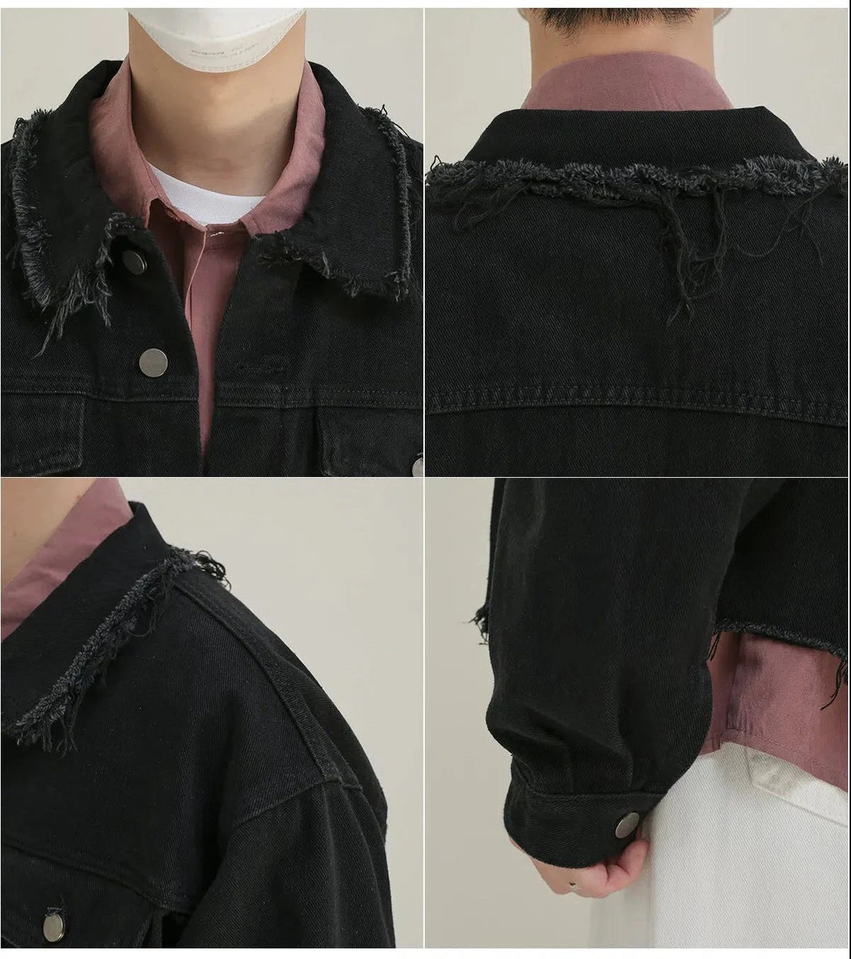 Short Raw Edge Denim Jacket
