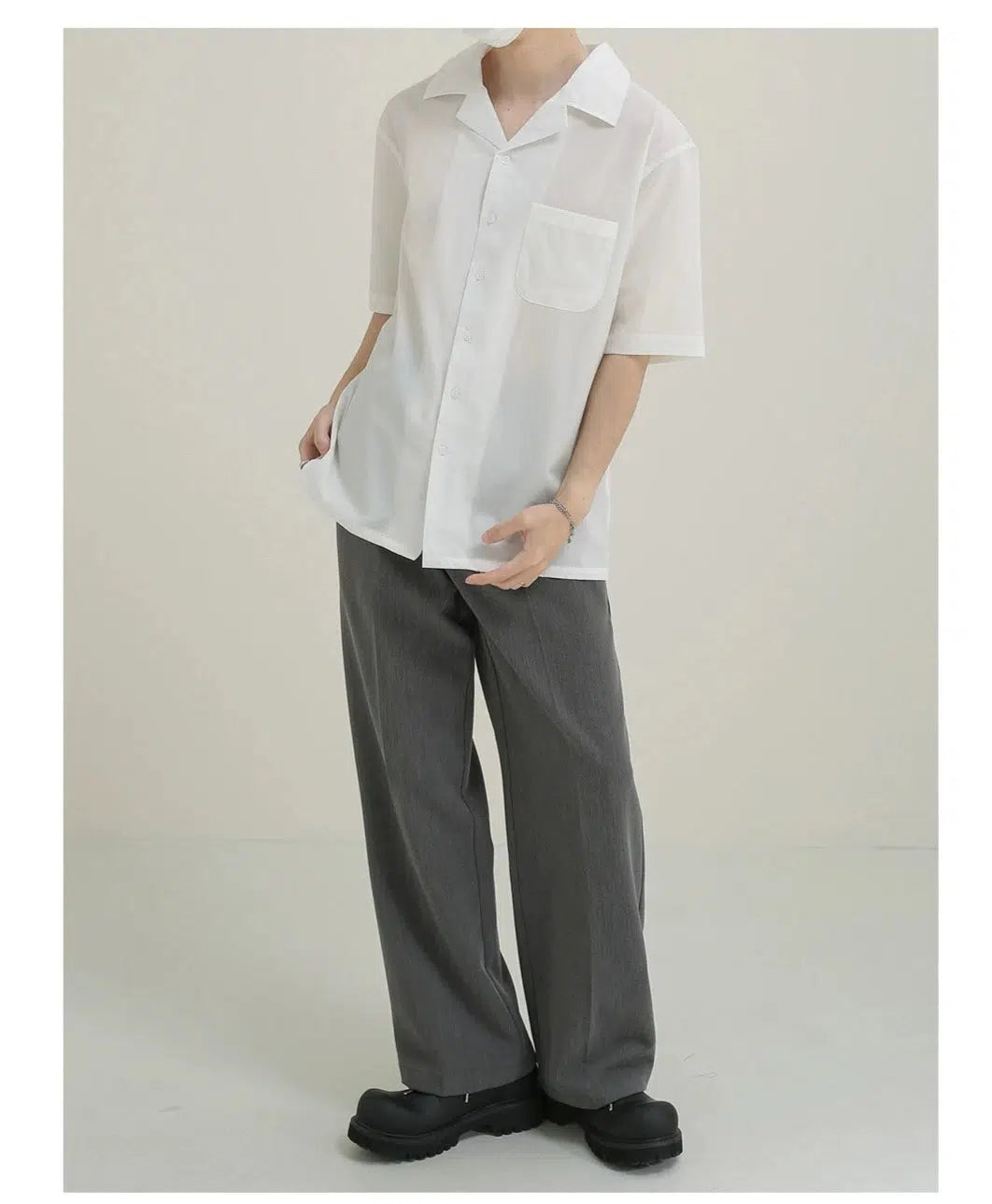 Short Sleeve Button-Down Shirt with Pocket