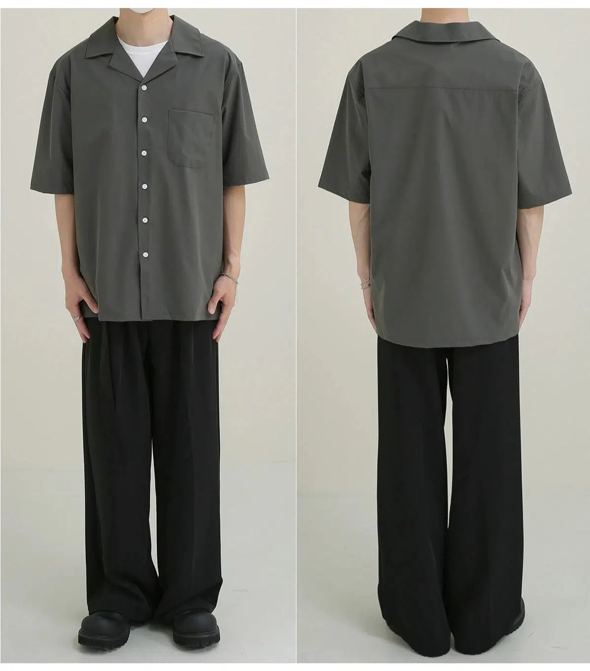 Short Sleeve Button-Down Shirt with Pocket