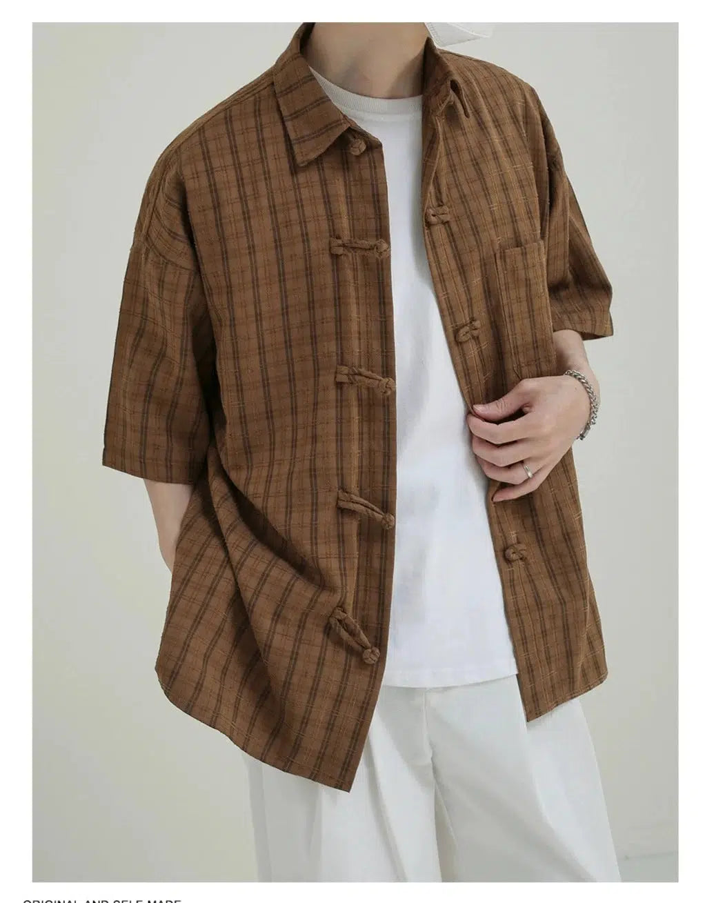 Short-Sleeve Checkered Button-Up Shirt