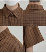 Short-Sleeve Checkered Button-Up Shirt