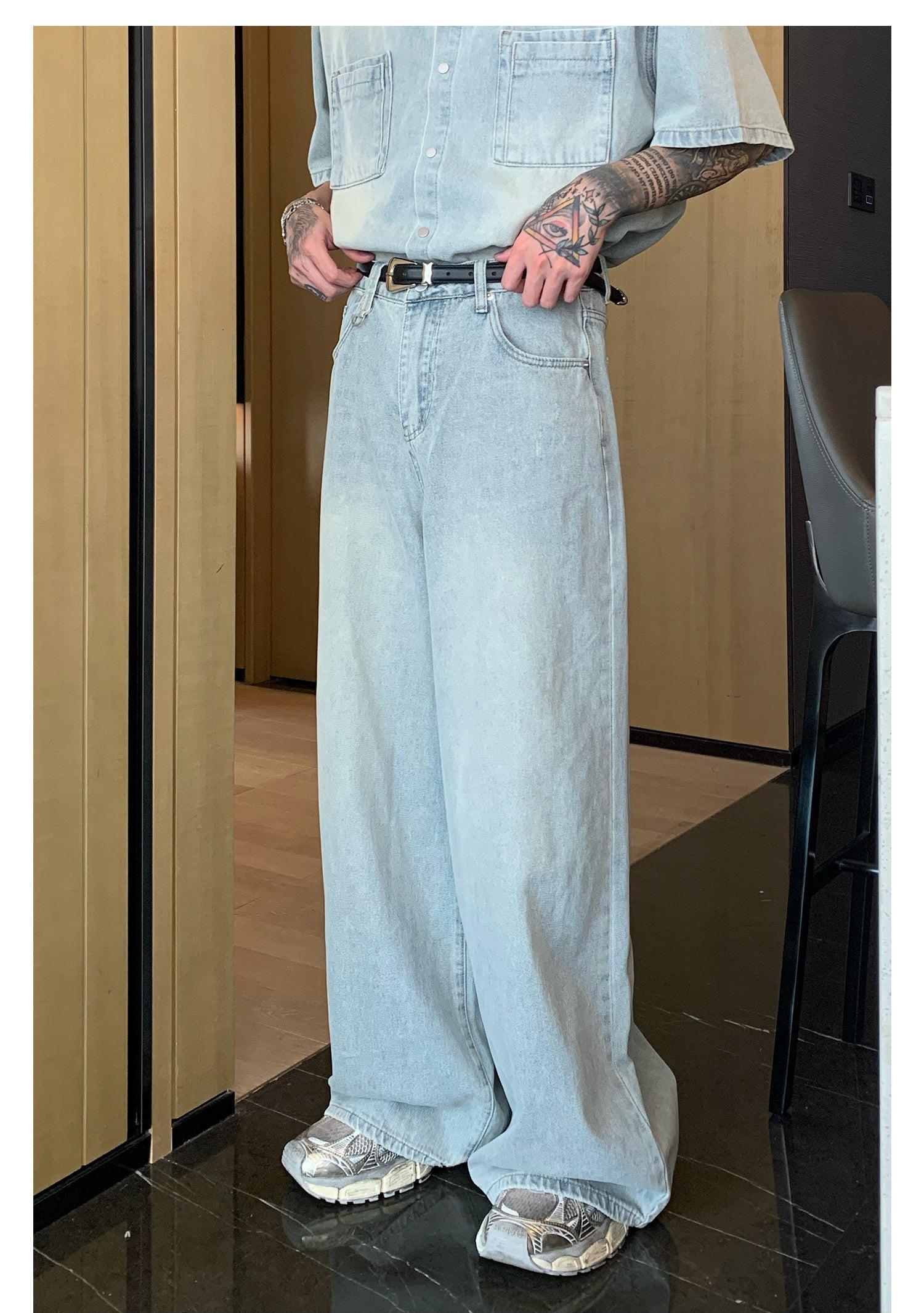 Short Sleeve Denim Shirt & Loose Fit Jeans