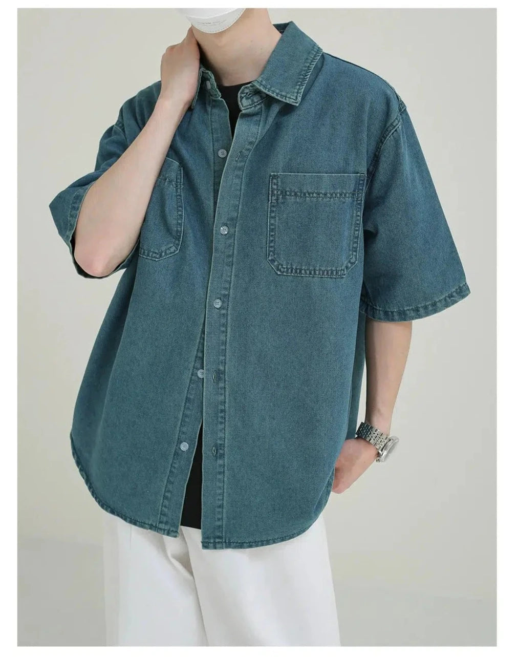 Short Sleeve Denim Shirt