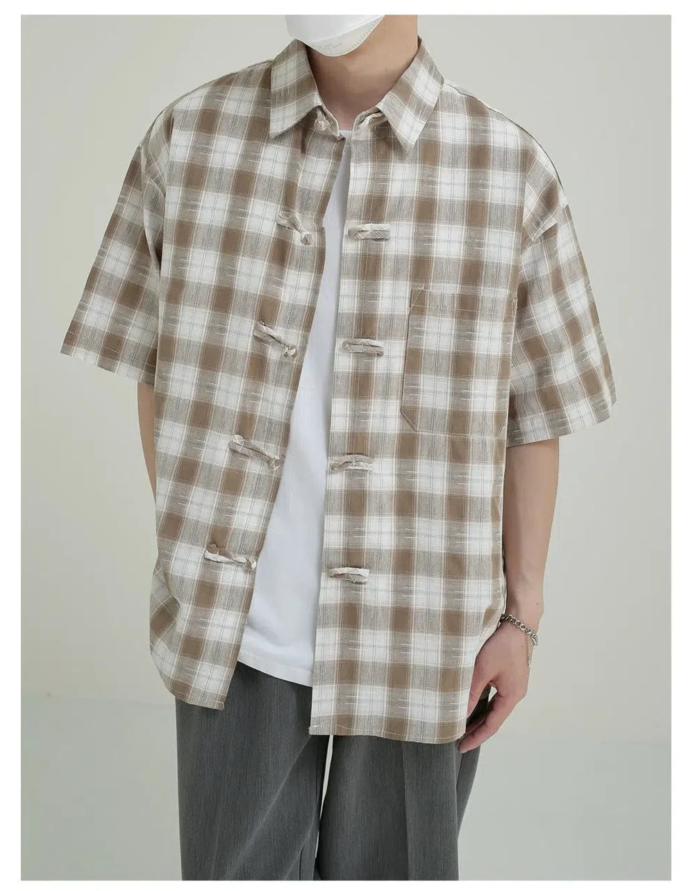 Short-Sleeve Plaid Shirt