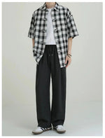 Short-Sleeve Plaid Shirt