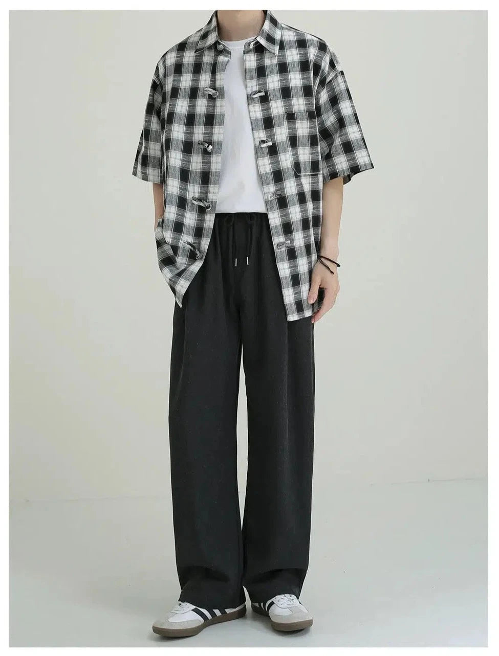 Short-Sleeve Plaid Shirt