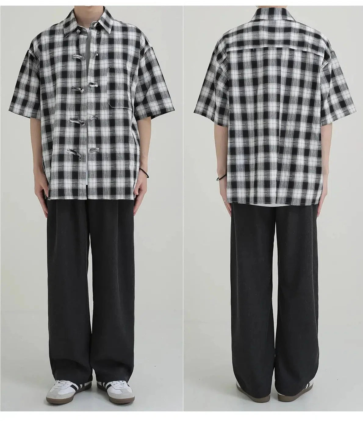 Short-Sleeve Plaid Shirt